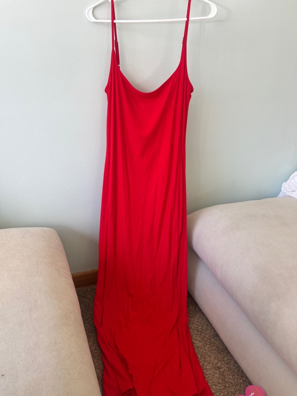Target Red Maxi Slip Dress with Thin Straps